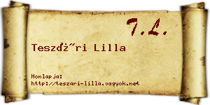 Teszári Lilla névjegykártya